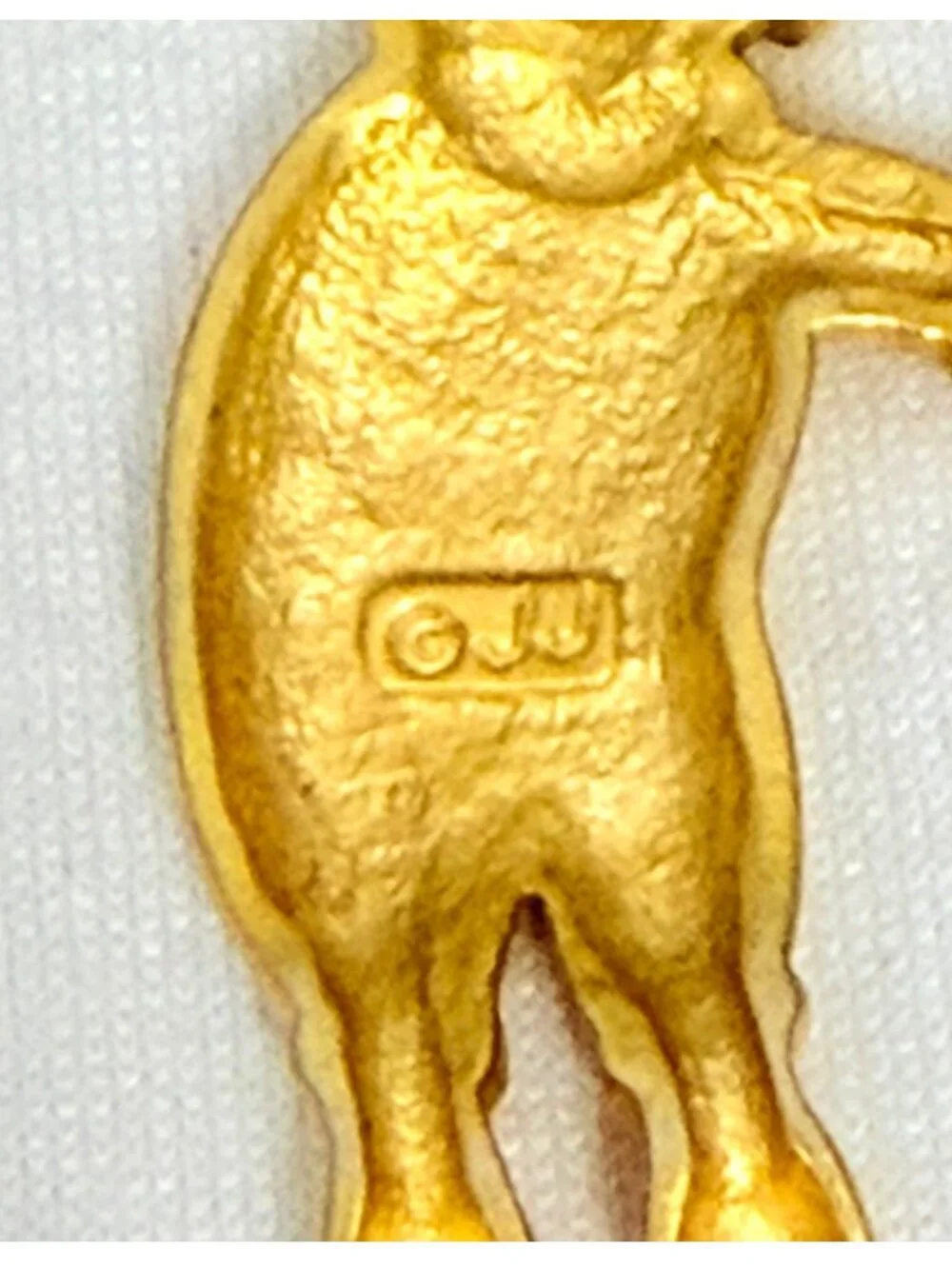 Vintage JJ Jonette Floating Clown Umbrella Brooch Pin 1980s Gold Tone Signed